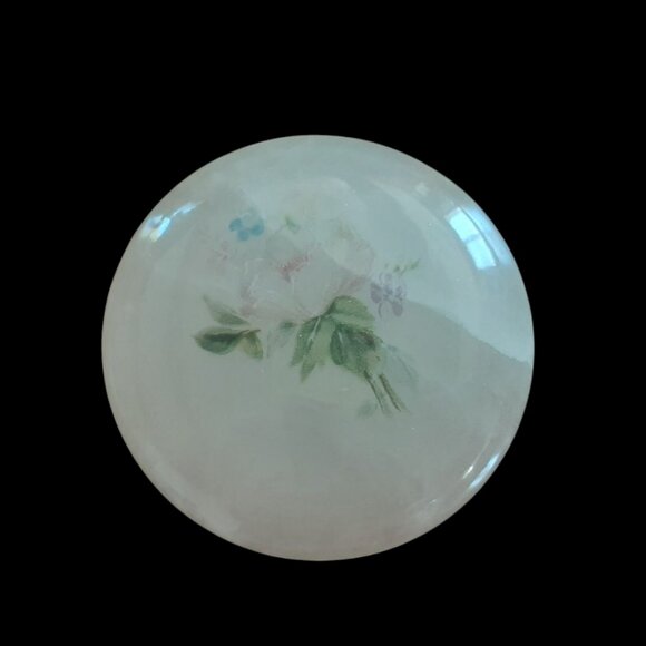 Vintage Alabaster Round Hinged Trinket Jewelry Pill Box. Italy - Picture 5 of 6